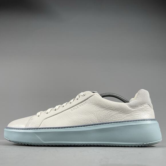 Cole Haan Grand Pro Topspin Sneaker Men’s 10.5 W Ivory Blue Leather Shoes Casual - Picture 1 of 9
